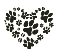 heart shape from paw prints