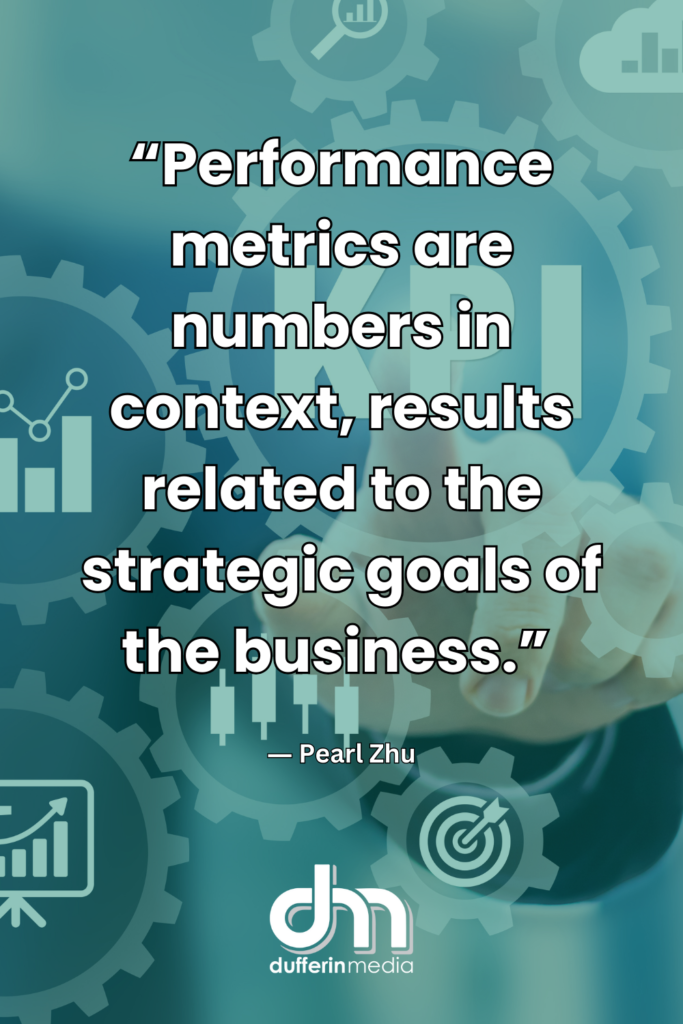 “Performance metrics are numbers in context, results related to the strategic goals of the business.” ― Pearl Zhu | @DufferinMedia